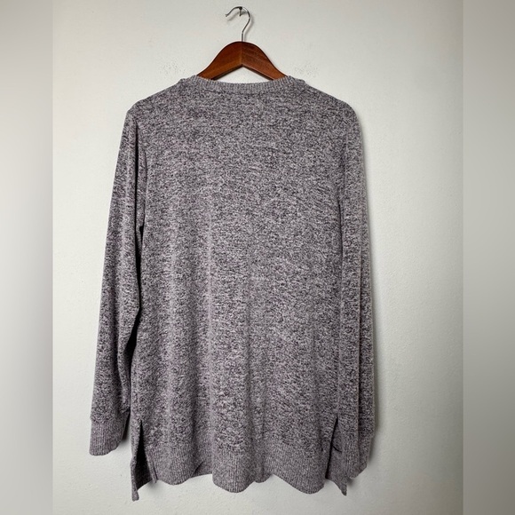 Lucky Brand Cozy Soft Cloud Knit Gray V-neck Sweater Size Large - Picture 3 of 10